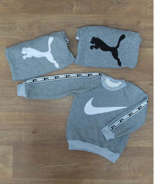 Дитячий джемпер з вишивкою "PUMA". на хутрі
