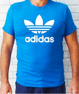 Футболка чоловіча спортивна однотонна adidas, off white, стрейч кулір